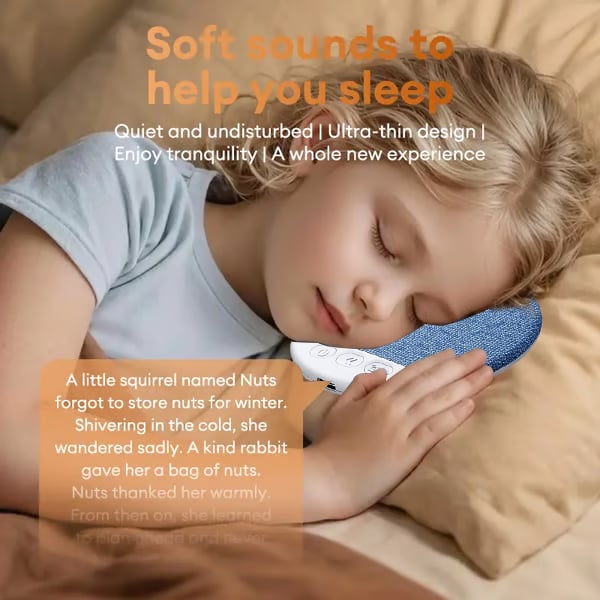 Last Day Sale HYUNDAI S1 Ultra-Thin Bluetooth Pillow Speaker with Bluetooth 6.0 - Bone Conduction Technology