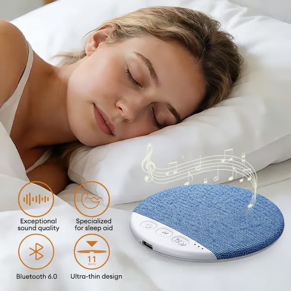 Last Day Sale HYUNDAI S1 Ultra-Thin Bluetooth Pillow Speaker with Bluetooth 6.0 - Bone Conduction Technology
