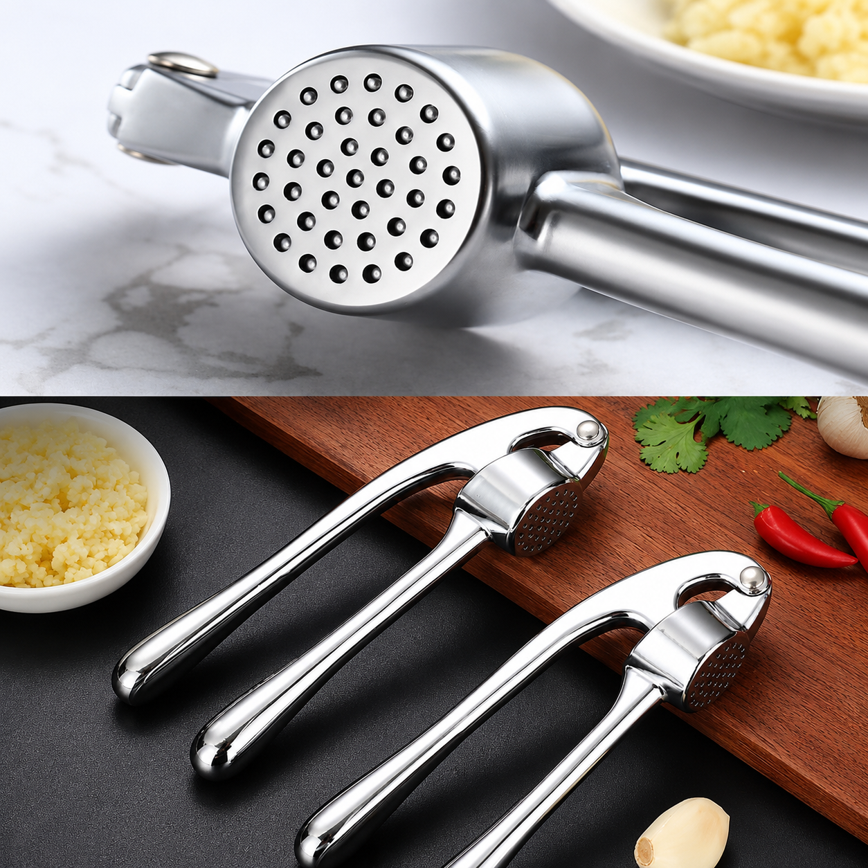 Stainless Steel Garlic Press