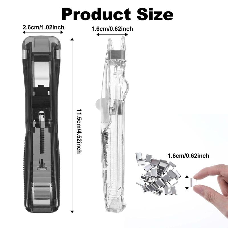 Portable Binder Clip Stapler - Includes 50 reusable clips