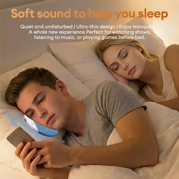Last Day Sale HYUNDAI S1 Ultra-Thin Bluetooth Pillow Speaker with Bluetooth 6.0 - Bone Conduction Technology